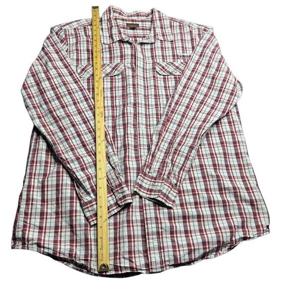 Northwest Territory Plaid Shirt Men’s XXL Tall Red White Long Sleeve Outdoors - Picture 7 of 9